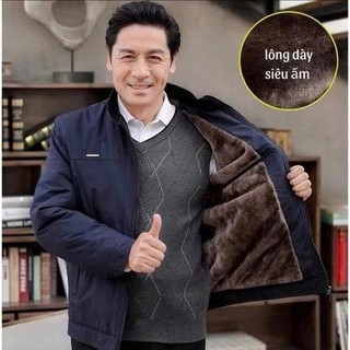 Áo Khoác Nam Trung Niên Hàng Lót Lông Siêu Dày Dặn- TẶNG Bố