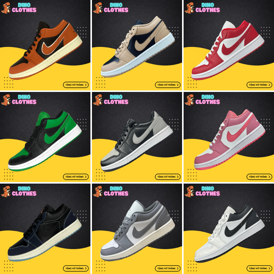 Giày Sneaker JD1 Low, JD1 Cổ Thấp Tổng Hợp Màu (1) - DinoSneaker99