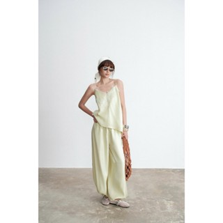  KIDO - Áo hai dây tafta lụa phối ren + Quần dài lưng thun FREYA SET 