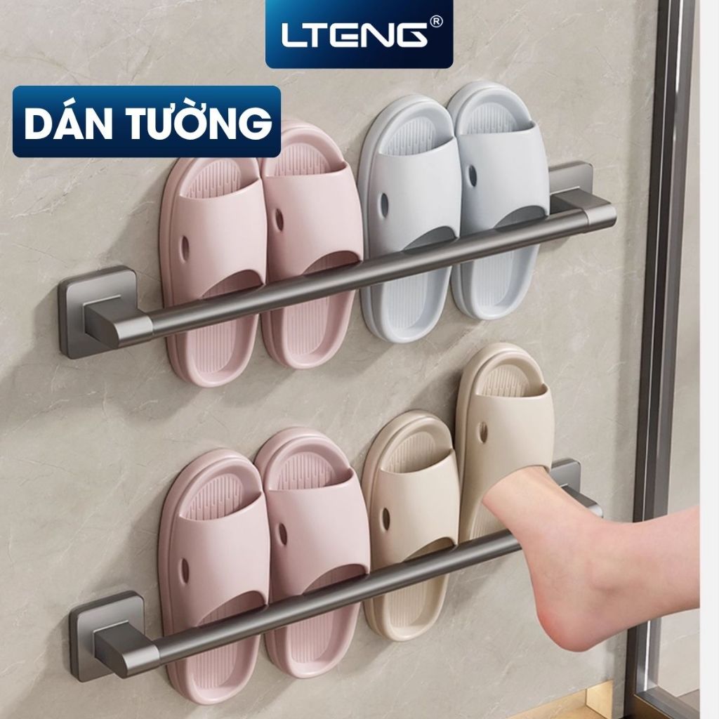 Kệ để dép dán tường LTENG chất liệu nhôm cao cấp, không gỉ, chống ăn mòn