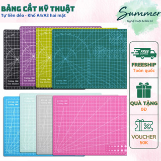  Bảng Cắt Kỹ Thuật Tự Liền Dẻo Cutting Mat A3 A4 Hai Mặt Lưới Inch Bảo Vệ Dao Giấy Handmade – Họa cụ Summer 