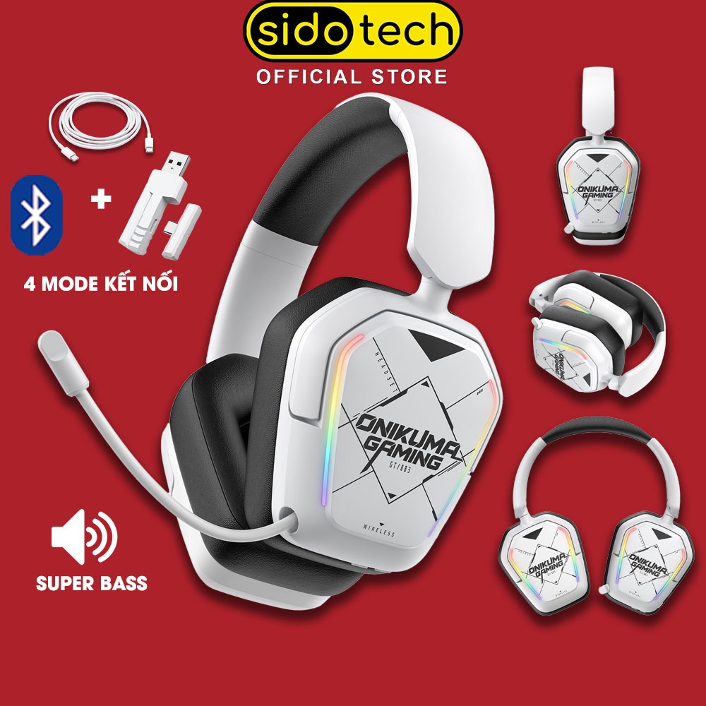 Tai nghe chụp tai gaming không dây SIDOTECH ONIKUMA GT883 bluetooth có mic 7.1 headphone 3 mode