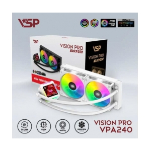 Tản nhiệt nước VSP VSP VPA240 White 2FAN (120*120*25 (mm) LGA115X/ 1200 / 1700 / 1366 - LGA2011 / 20
