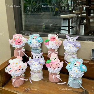  Bó Hoa Gấu Bông Mini Cute Màu Hồng Xanh Tím – Quà Tặng Valentine Sinh Nhật Cho Nữ 