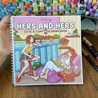 Bộ Tranh Tô Màu Cô Gái Her And Hers 42 Tranh, Giấy dày 200gsm Quyển A4 A5, Tranh Tô Màu Cho Người Lớn Và Trẻ Em
