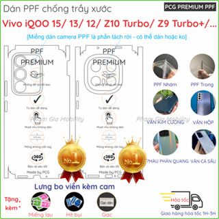  Dán PPF mặt lưng FULL viền dành cho Vivo iQOO 15 13 12  Z10x Z10 Z9 Z9x Z9s Turbo Pro Turbo+ Plus  Nội địa  Y28 nhám,.. 