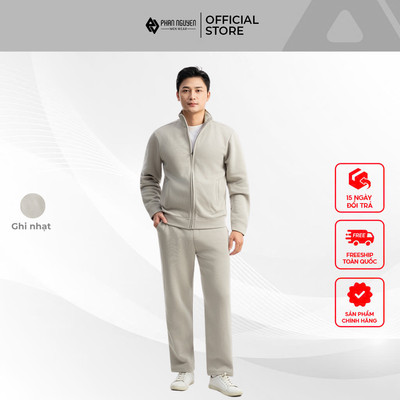 Bộ nỉ nam khóa kéo Phan Nguyễn, chất liệu cao cấp, mềm mịn, giữ ấm tốt, form regular fit BNP.017