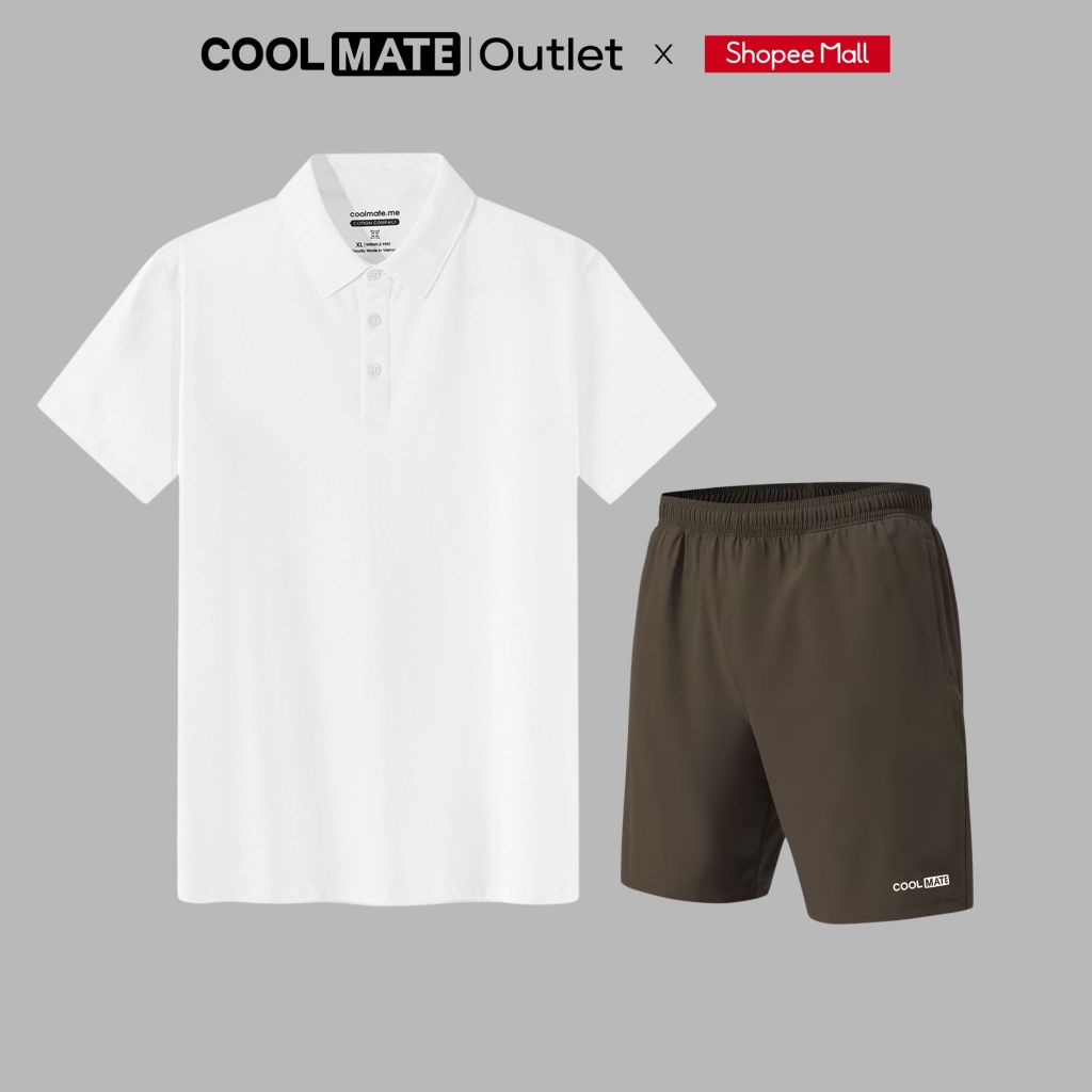 [Outlet Không đổi trả] Bộ Đồ Thể Thao Nam Coolmate Áo Polo Cotton Compact và Quần 7inch đa năng