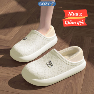  Dép Lót Lông Nam Nữ Mùa Đông Họa Tiết Gấu Dép Sục Giữ Ấm Siêu Nhẹ Siêu Êm Đế Cao Chống Trơn Cozyhome 