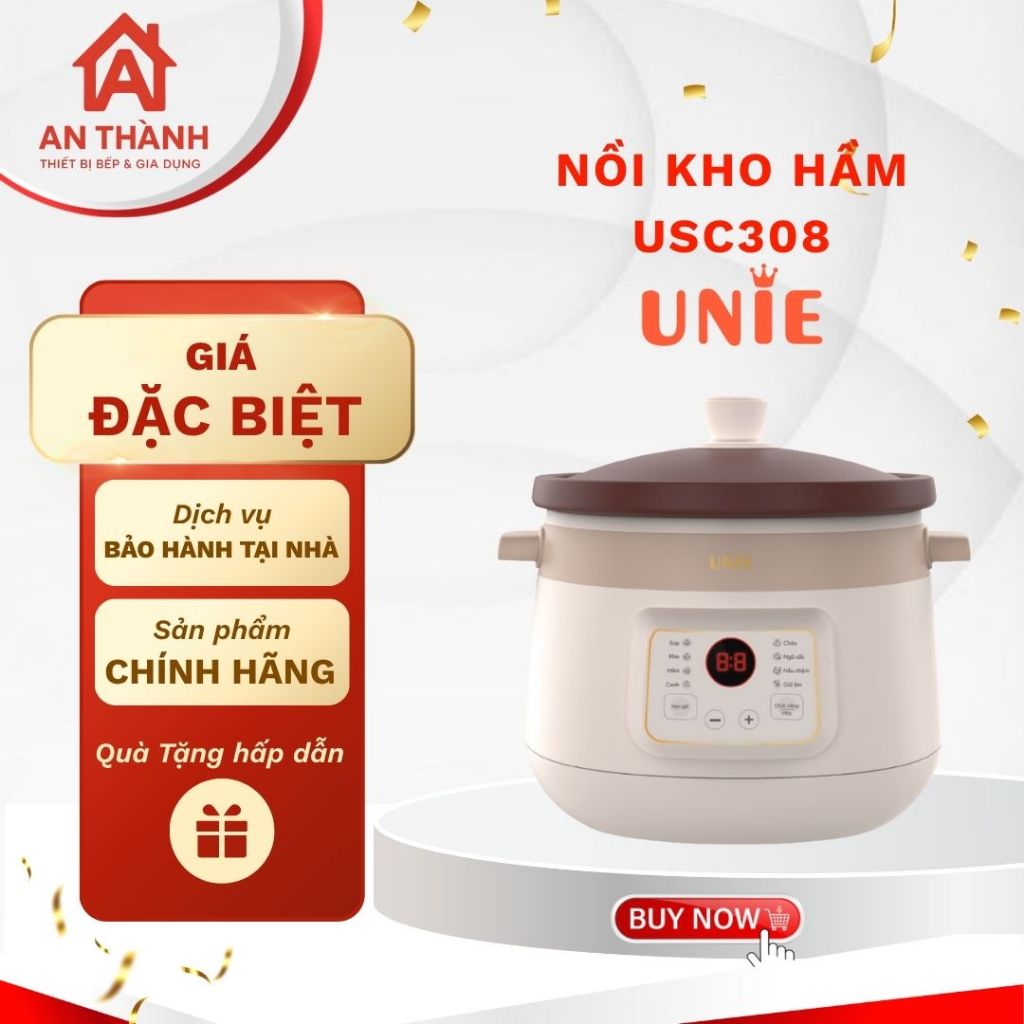 Nồi Kho Hầm Điện UNIE USC308 – Tiện Lợi, Chuyên Nghiệp Cho Gia Đình Hiện Đại