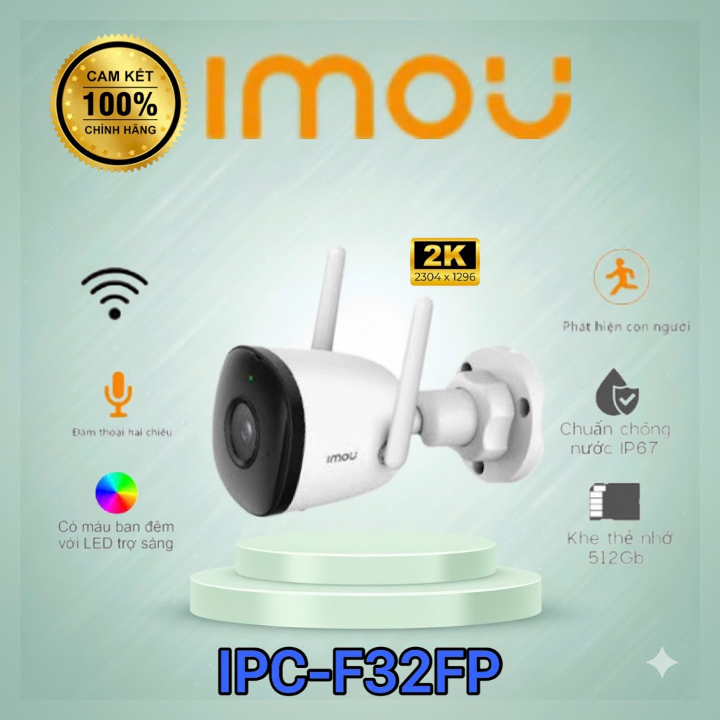 Camera IMOU IPC-F32FP 3MP Wifi ngoài trời