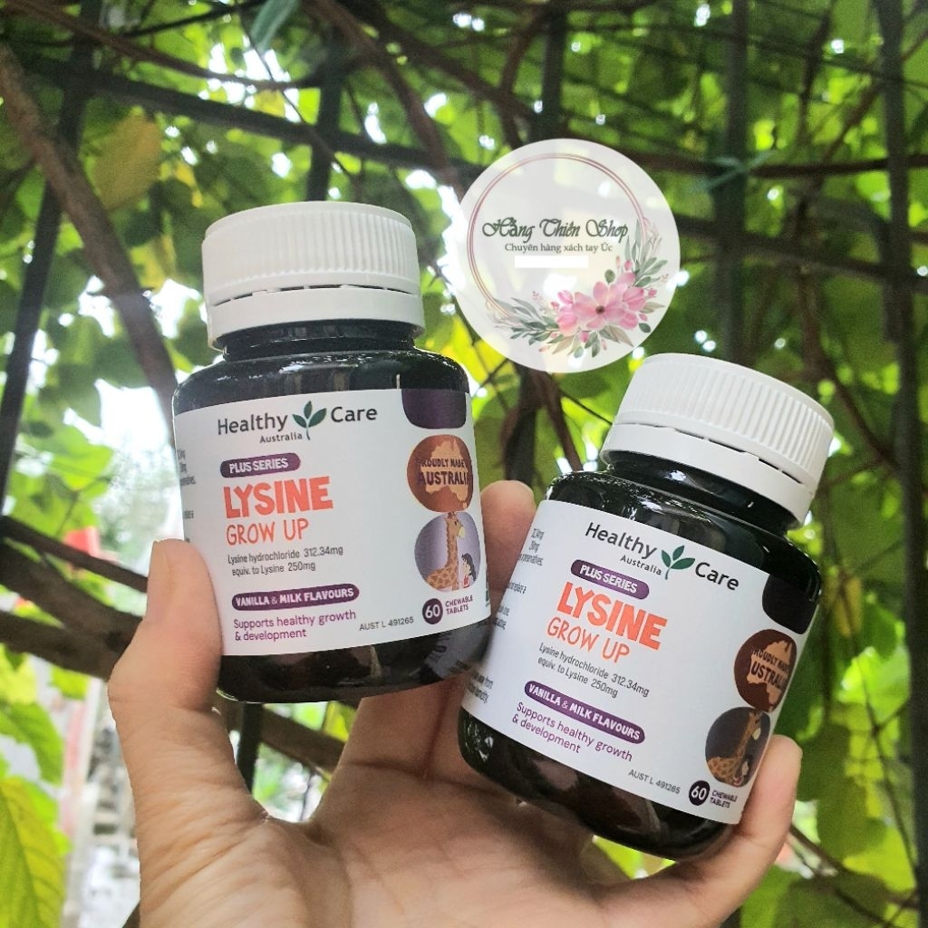 (Hàng Úc) Kẹo nhai bổ sung Lysine cho bé Healthy Care Lysine Grow Up Plus Series 60 viên