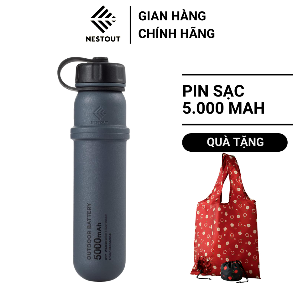 Pin Sạc Dự Phòng Di Động Dã Ngoại ELECOM NESTOUT Outdoor Battery (5000mAh) - Màu Xám - ELECOM VIETNA