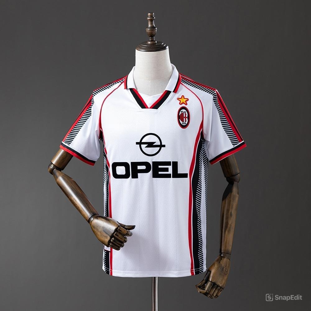 Áo Bóng Đá Retro AC Milan 1998/99 - Sân Khách bản cao cấp vải Cotton Polyester