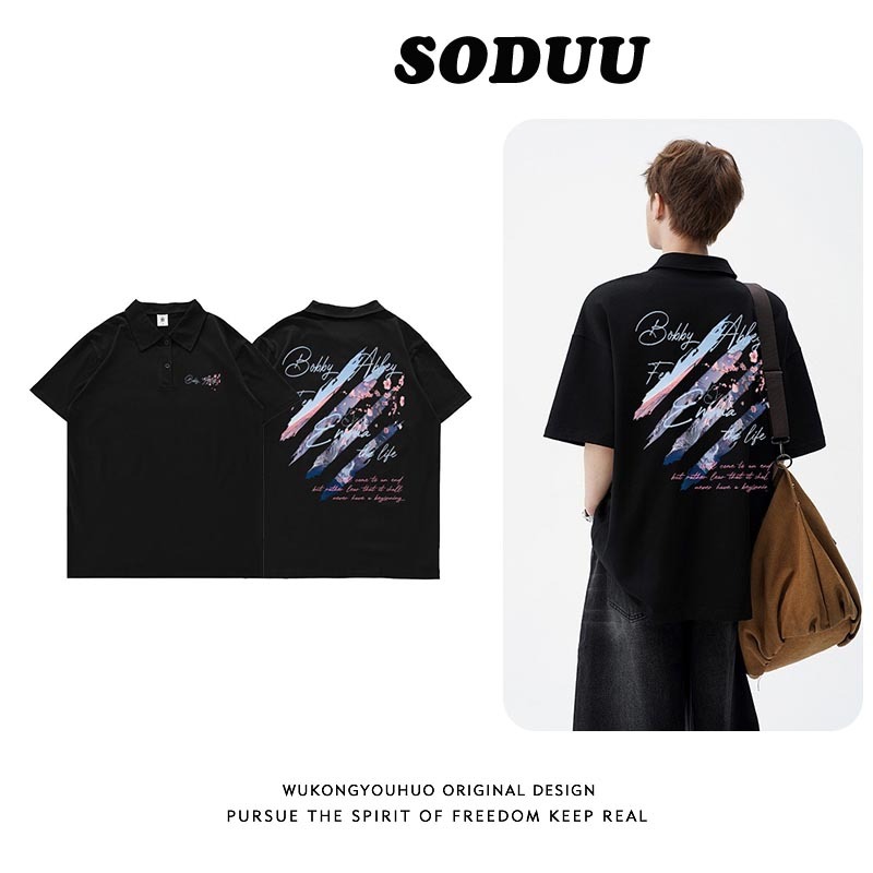 áo polo nam boy phố Đen cotton100% bigsize áo thun polo nam cao cấp unisex SODUU  local brand