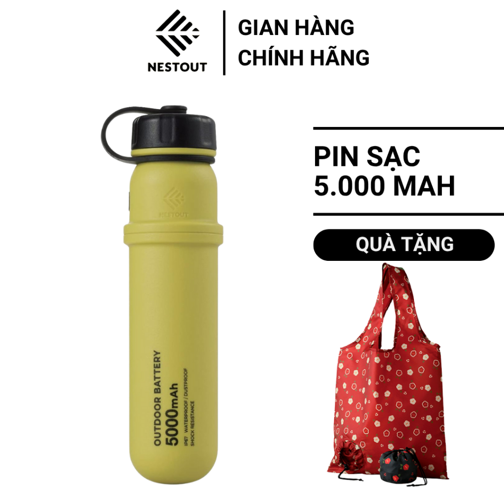 Pin Sạc Dự Phòng Di Động Dã Ngoại ELECOM NESTOUT Outdoor Battery (5000mAh) - Màu Vàng Mustard - ELEC