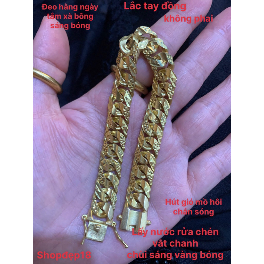 lắc tay đồng vàng nam nữ hút gió mồ hôi không phai