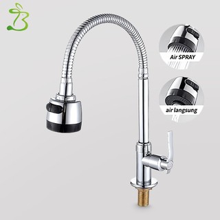 Đầu vòi rửa bát tăng áp đồng thau cao cấp Chén 2 Chế Độ 360 độ(Rút Dây) Vòi nước gắn tường