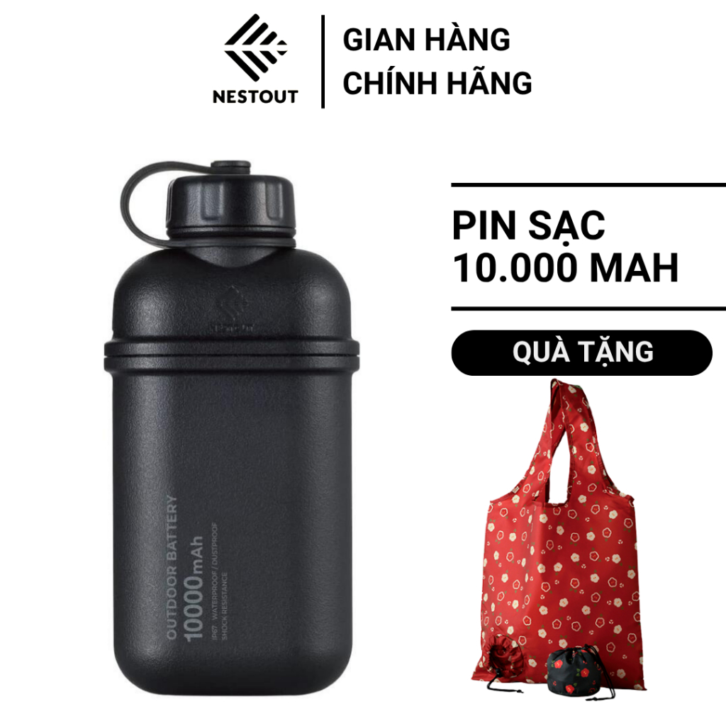 Pin Sạc Dự Phòng Di Động Chuyên Dụng Ngoài Trời ELECOM NESTOUT Outdoor Battery (10000mAh) - Màu Đen