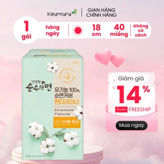  BVS KleanNara Soonsoohanmyeon Organic Cotton Panty Liners  Hàng ngày Size: 18 cm 40 miếng gói  
