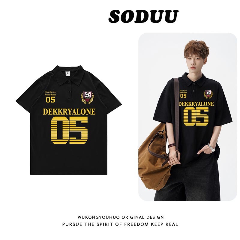 áo polo nam boy phố Đen 100%cotton  bigsize áo thun polo nam cao cấp SODUU local brand