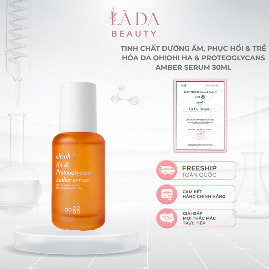 [Công Ty] Tinh Chất Dưỡng Ẩm, Phục Hồi & Trẻ Hóa Da ohoh HA & Proteoglycans Amber Serum 30ml