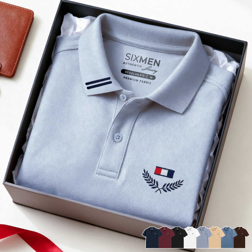 Áo polo nam thêu cao cấp VICTORY [Tặng Hộp Gói Quà Xịn] Vải cá sấu FeelMax thoáng mát - SIXMEN