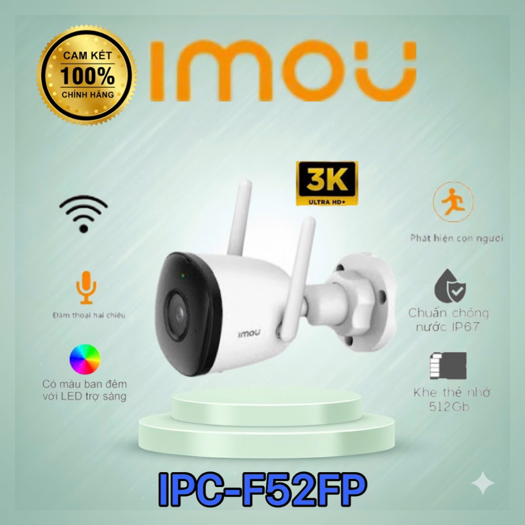 Camera Wifi ngoài trời IMOU IPC-F52FP 5MP