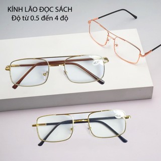 Kính lão gọng kim loại có độ đọc sách báo xem điện thoại rỏ nét,kính viễn hai cầu