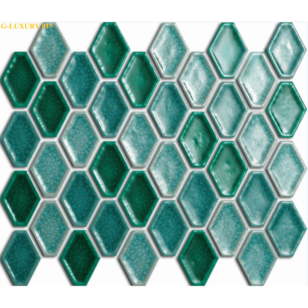 Gạch mosaic gốm hình lục lăng, gạch luxury mosaic, gạch mini decor tường, nội thất, khách sạn,...