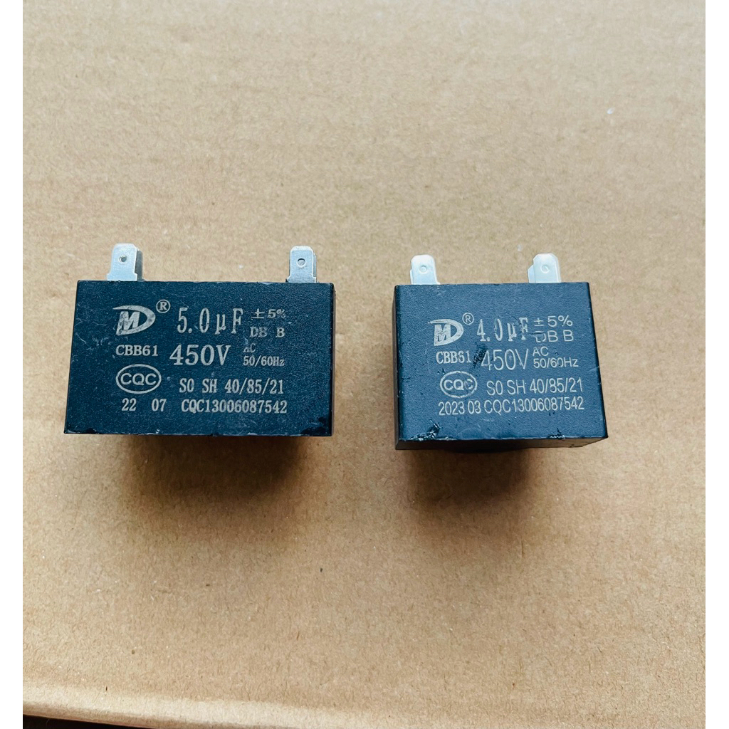 Tụ 4uf, 5uf, 450V dùng cho quạt điều hoà hơi nước