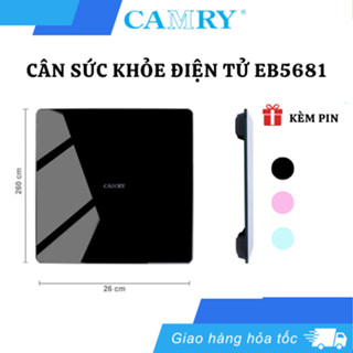 [Kèm quà tặng] Cân Điện Tử Camry EB5681 Độ Chính Xác Cao,TẶNG 2 Pin,  Mặt Kính Cường Lực Chịu Lực Tốt