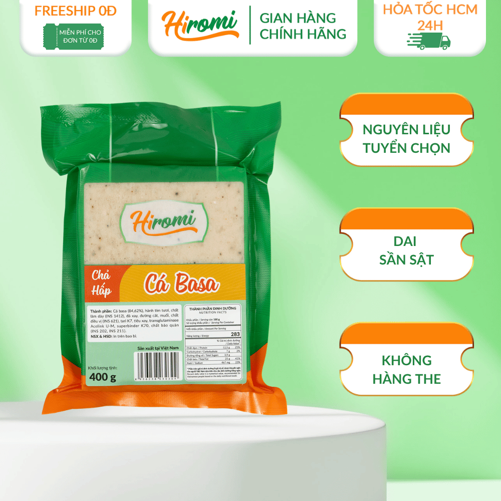 Chả Cá Basa Dạng Hấp Hiromi 200g/400g – Ngon Tự Nhiên, Mềm Dai, Giữ Trọn Dinh Dưỡng