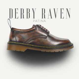  Giày tây nam da bò thật màu nâu giày tây văn phòng DR DERBY RAVEN PATINA thanh lịch nam tính Tonkin 