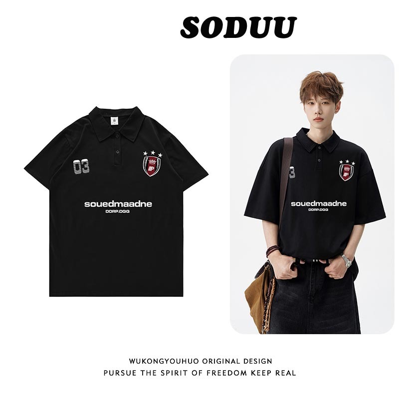 áo polo nam boy phố cotton100%  áo thun nam có cổ unisex SODUU local brand