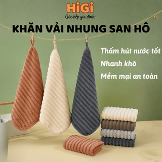 Khăn Đa Năng Vải Nhung San Hô Siêu Thấm Hút Nước Mềm Mịn Nhanh Khô Không Để Lại Vụn Vải Khi Lau HiGi