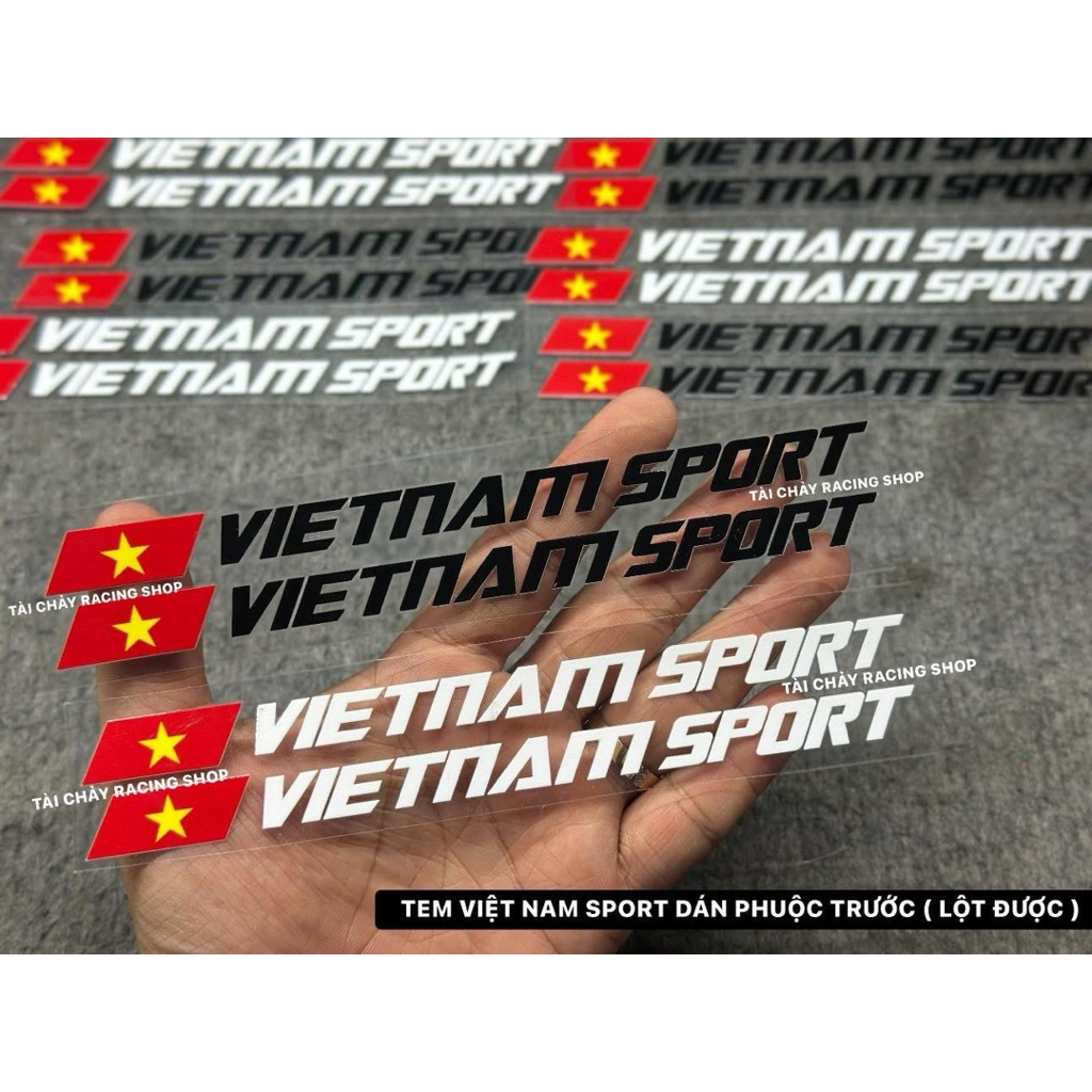 [ 1 CẶP ] TEM DÁN PHUỘC TRƯỚC CỜ VIETNAM SPORT( LỘT ĐƯỢC )