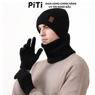  Bộ 3 Mũ len nam nữ trùm đầu Set 3 món nón len kèm khăn quàng cổ chất liệu len tổng hợp ấm áp 