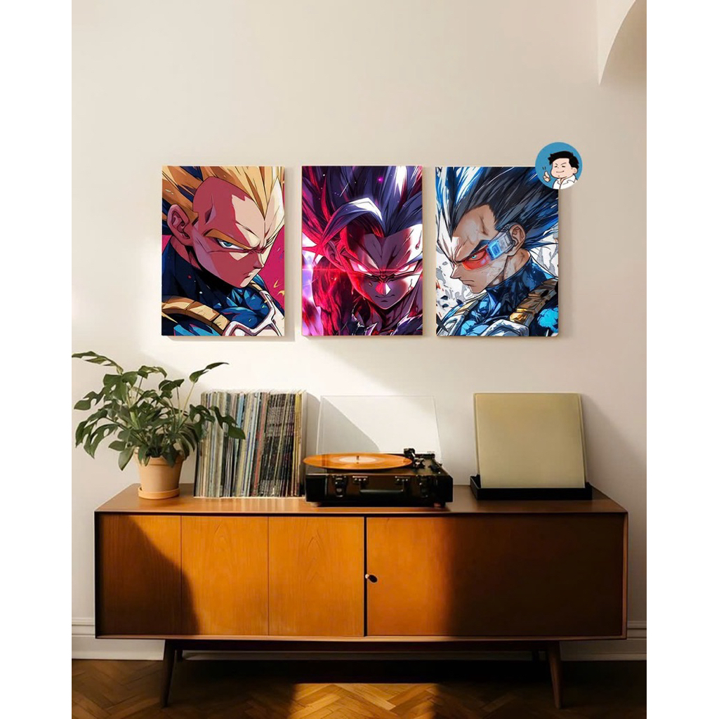 Poster Dragonball Vegeta/Gohan | In Decal Ivory cao cấp (A4)