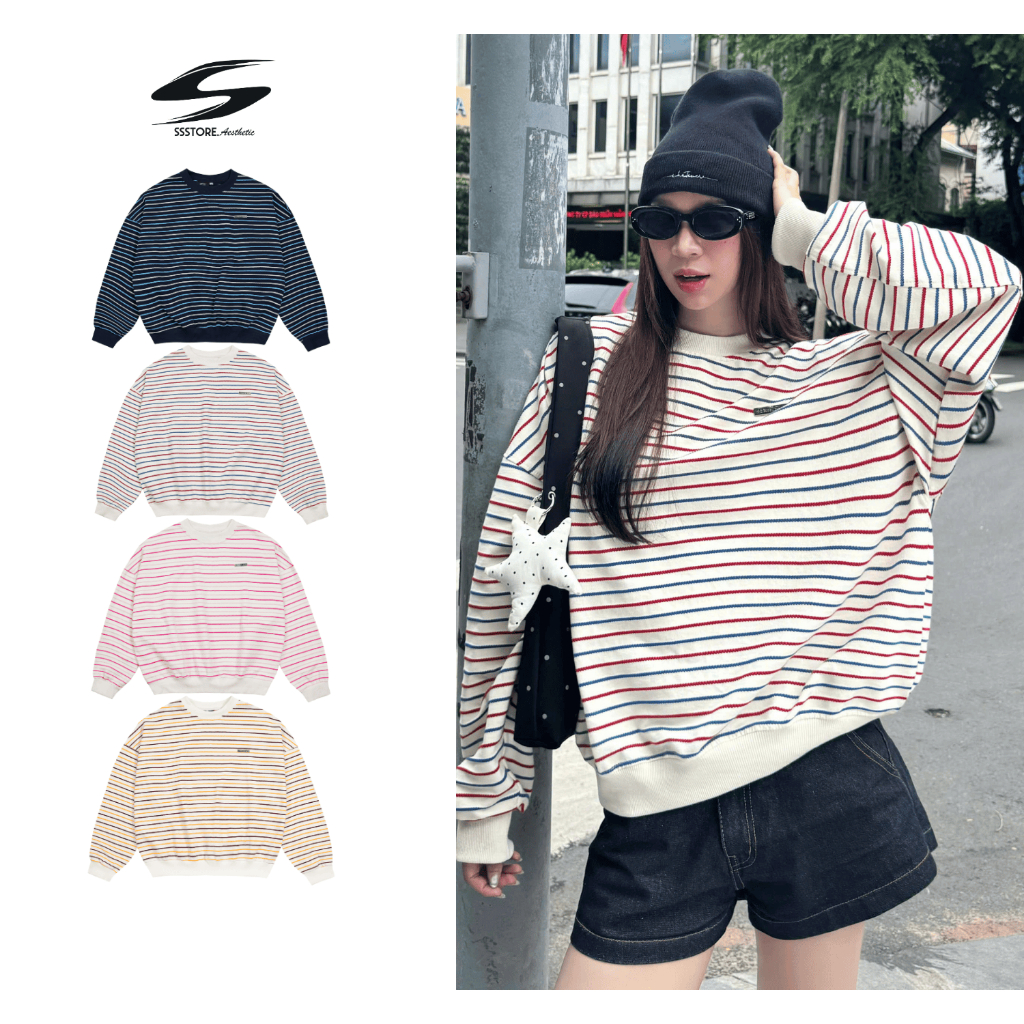 [BST THU ĐÔNG] ÁO SWEATER KẺ SỌC PREMIUM CHẤT VẢI LEN DỆT THOÁNG MÁT FORM BOXY UNISEX | SSSTORE.AESTHETIC | BigBuy360 - bigbuy360.vn