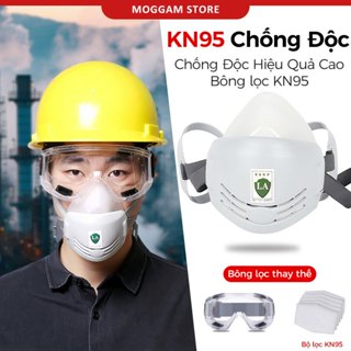  KN95 Mặt nạ phòng độc bảo hộ lao động phun sơn hóa chất Khẩu trang chống độc phòng bụi  chống độc silicone siêu mềm 