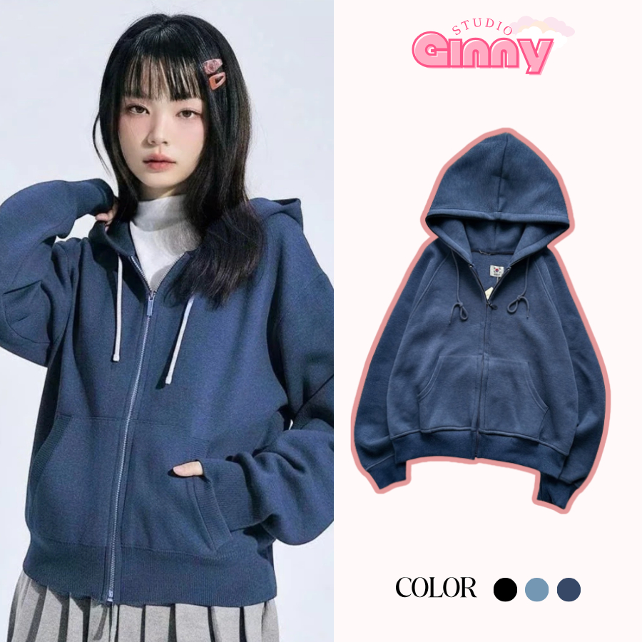 GINNY Áo Khoác Thun Nữ Polen CG018 Form Lửng Chất Vải Mềm Mịn Thoáng Mát