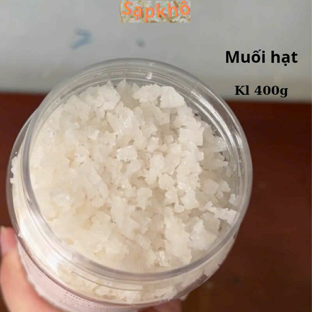 Muối hạt hũ 400g Combo muối hạt to, hạt nhỏ dùng làm gia vị nêm nếm
