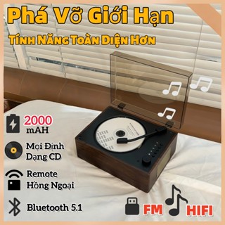  Máy Nghe CD Đa Năng 3-in-1 - Phát Đĩa CD USB Kết Nối Bluetooth | Thiết Kế Có Nắp Đậy Chống Bụi | Âm Thanh Sống Động 