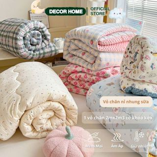  Chăn phao đũi xơ đậu nành lót nỉ mặt dưới mịn siêu ấm đại hàn 3kg kích thước 2m2x2m Decor Home 