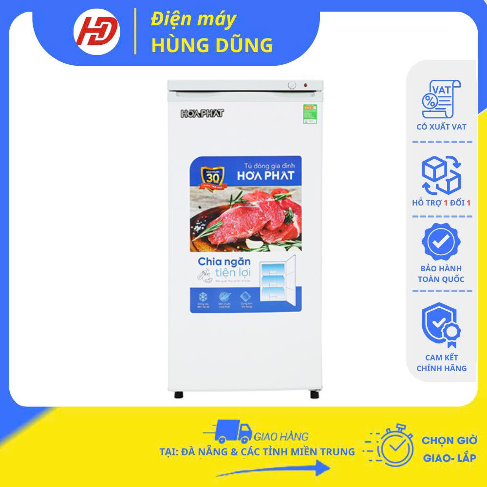 [SHIP HỎA TỐC ĐÀ NẴNG, HUẾ ] Tủ đông đứng Hòa Phát 147 lít 5 ngăn HPF UAH6147 - Bảo hành chính hãng 