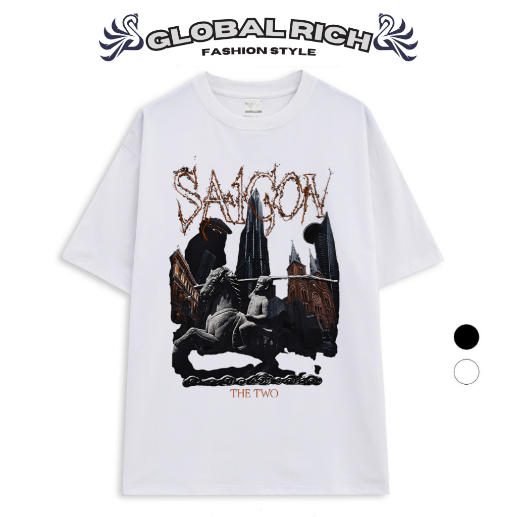 Áo Thun Global Rich Premium Tee Nhà Thờ Đức Bà Bitexco Landmark 81 Saigon The Two