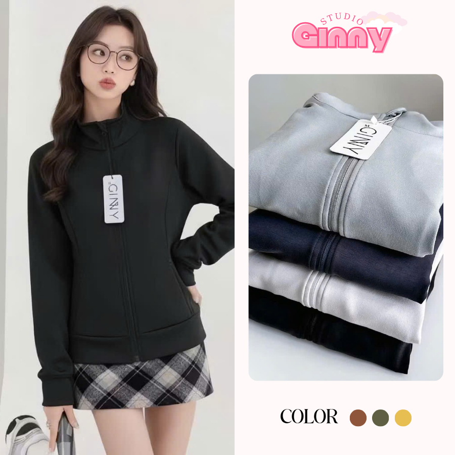 GINNY Áo Khoác Thun Nữ Adi CG020 Chất Vải Mềm Mịn Thấm Hút Mồ Hôi Chống Nắng Chống Tia UV Tốt
