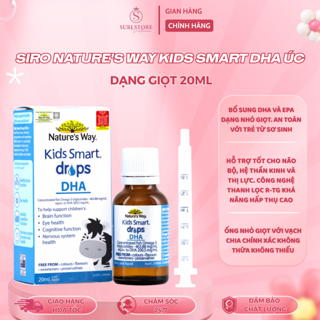 SURI STORE - Siro Nature's Way Kids Smart DHA Úc dạng giọt 20ml