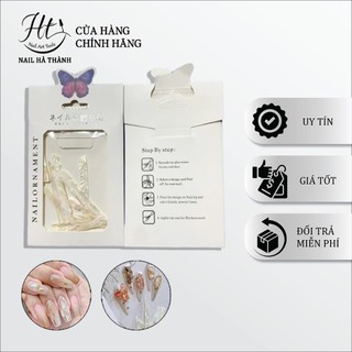Xà cừ trắng ánh cầu vồng dạng thanh trang trí móng đẹp